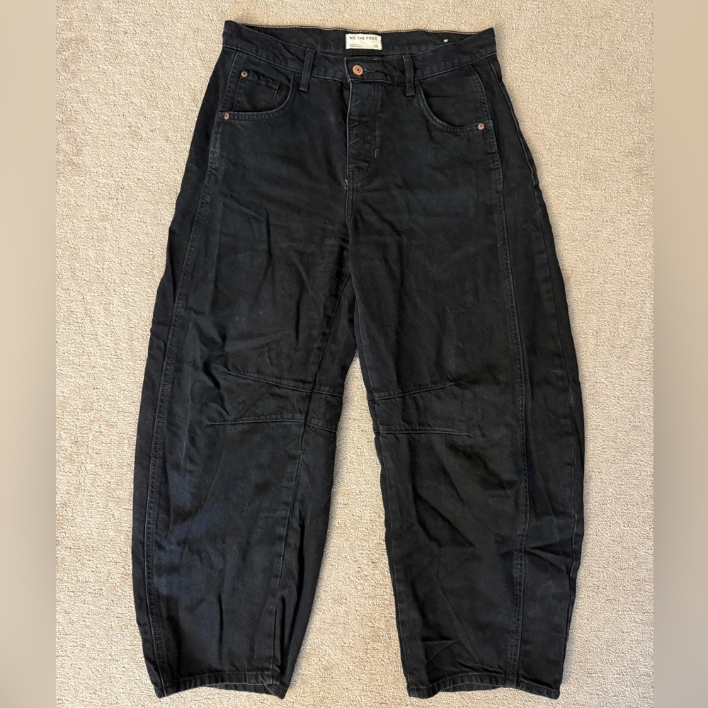 We The Free Good Luck Mid-Rise Barrel Jeans